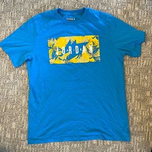Blue and yellow Air Jordan t-shirt